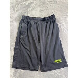 Superdry Sport Men's Athletic Shorts Black Neon Green Logo Size‎ 2 XL